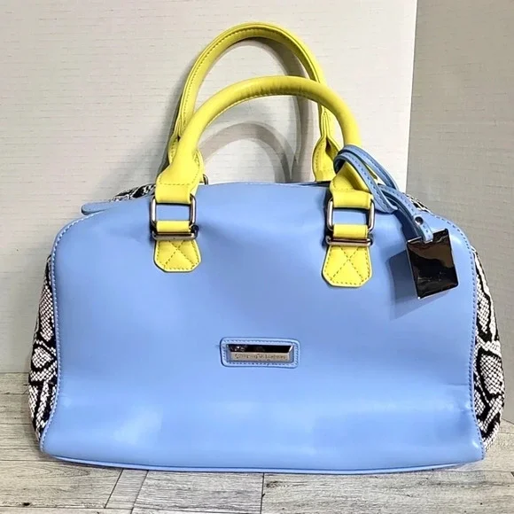 Catherine Malandrino Sky Blue and Yellow Satchel