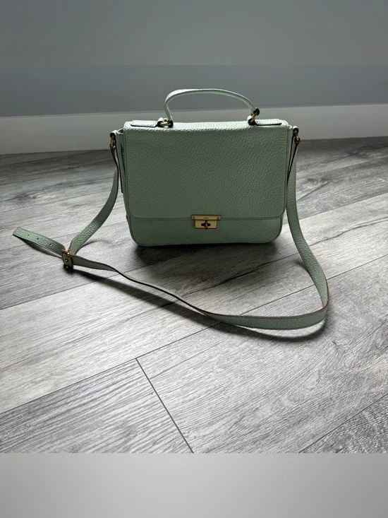 Genuine FOSSIL teal blue leather crossbody shoulder bag messenger style