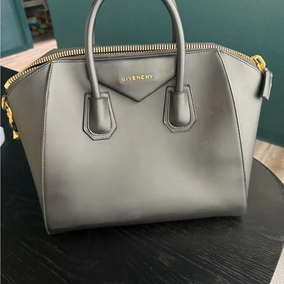 Givenchy Black Leather Medium Satchel with Gold Hardware