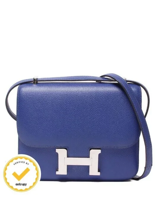 Hermes Shoulder Bag Crossbody Silver Constance