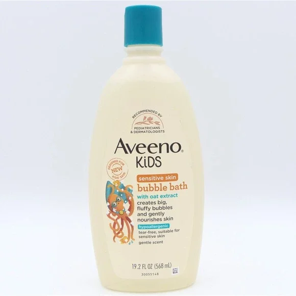 Aveeno Kids Sensitive Skin Bubble Bath w/ Oat Extract 19.2 oz Gentle Scent