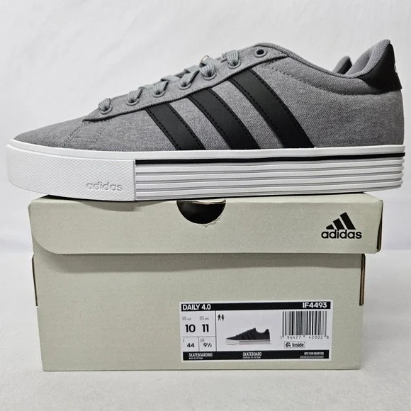 Adidas Daily 4.0 Athletic Shoes IF4493‎ Grey Black White Men's Size 10