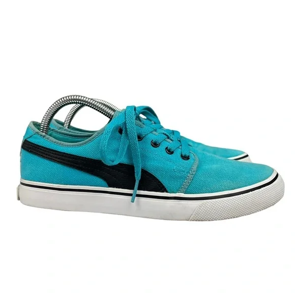 Puma Shoes Men 8 EL Alta Classic Blue‎ Canvas Low Top Fashion Sneakers
