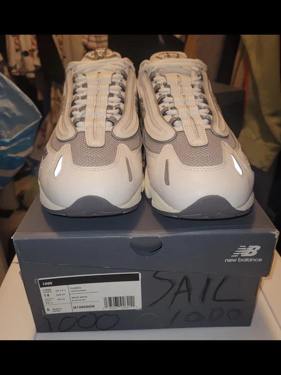 New Balance 1000 Sea Salt White/Grey Low Top Mesh Sneaker M1000MEW Size 14