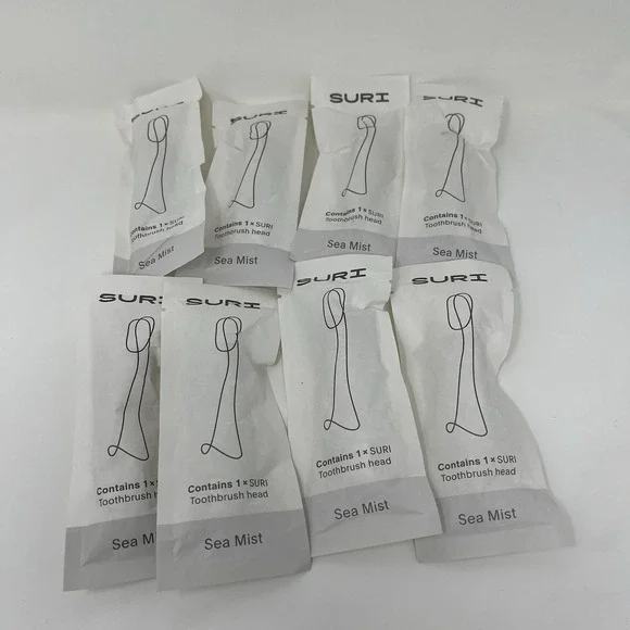 SURI Sustainable Electric Toothbrush Replacement Heads Sea Mist - Lot of 8 New