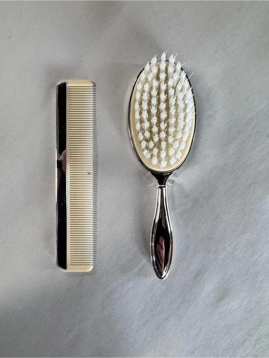 Vintage Silver Plated. Rush and Comb Set - Engraved “EMD”