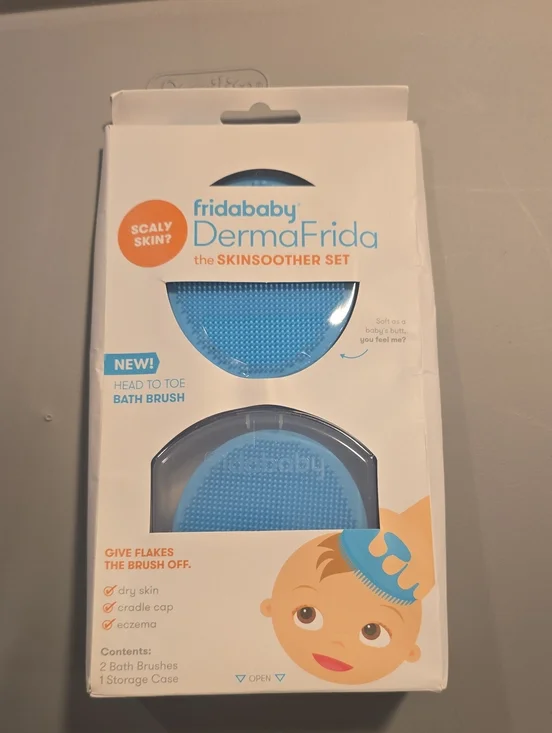 fridababy DermaFrida Blue SkinSoother Bath Brush Set for Kids