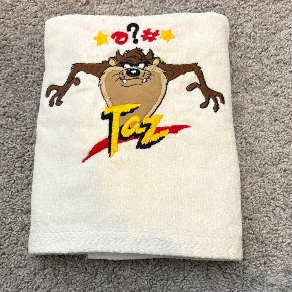 Looney Tunes Taz Tasmanian Devil Golf Tennis Towel‎ vintage 90’s Made in USA