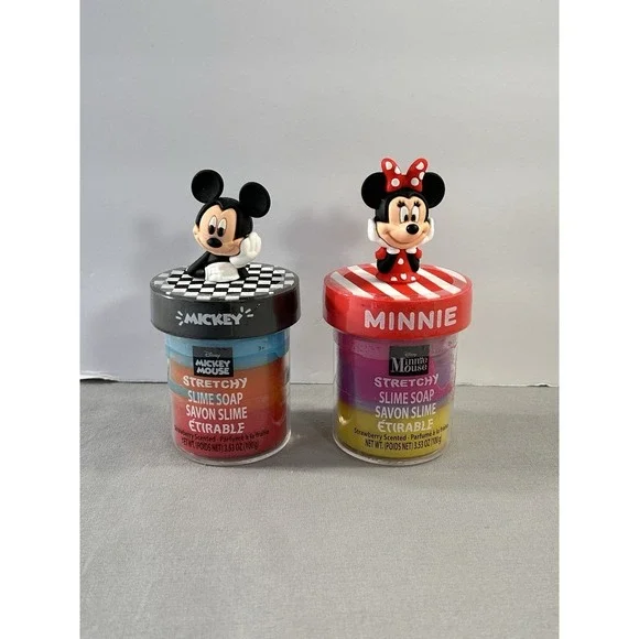 Disney Mickey and Minnie Mouse Stretchy‎ Slime Soap Strawberry Scent New