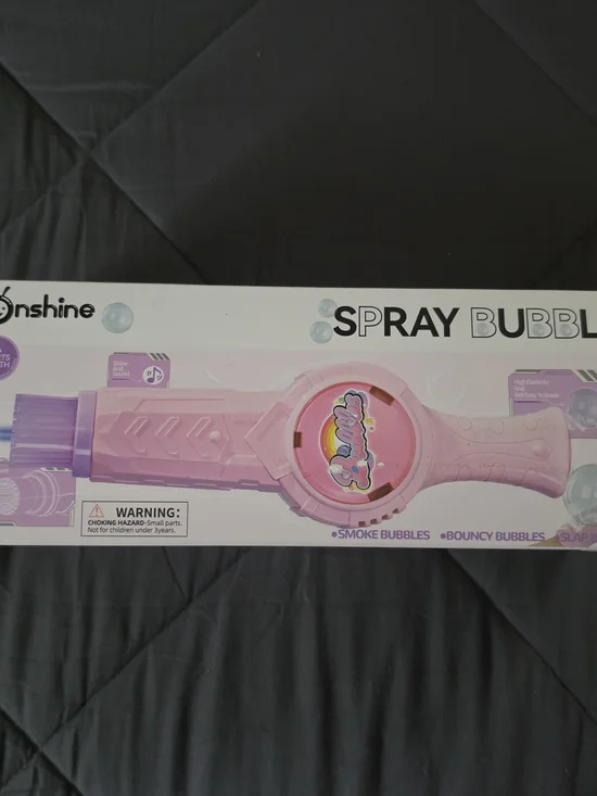 Pink Spray Bubble Wand for Kids - Bubble Blaster Toy