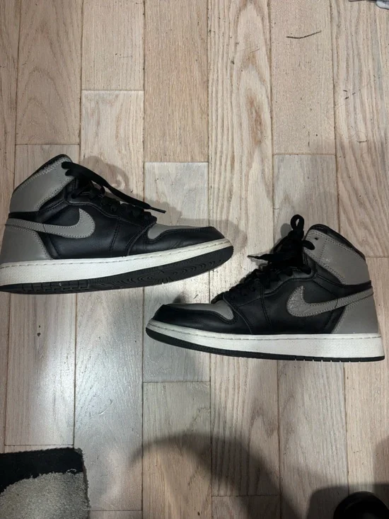 Jordan 1s Shadow Grey Men's Black and Gray High-Top Sneakers