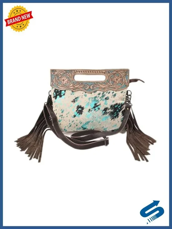Real Cowhide Leather Crossbody Sling Bag Shoulder Handbag