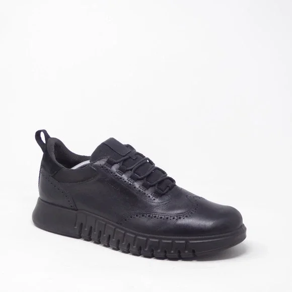 ECCO Mens Gruuv Studio Gore-Tex Wingtip Sneakers Shoes Black Leather 46 / 12
