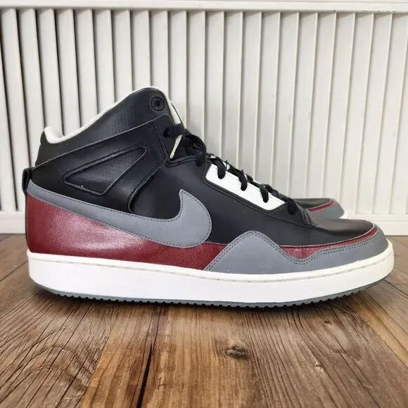 Nike Court Force Mid Mens Sz 12 Black Red Grey Retro Sneakers Shoes 487858-061
