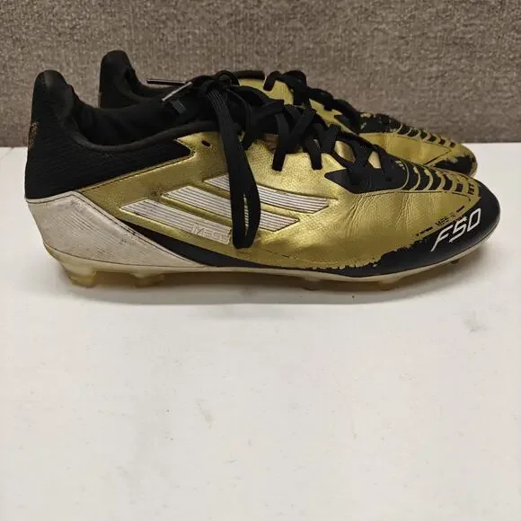Adidas Messi F50 League FG/MG ME Mens Size 8 Soccer Cleats Black Gold