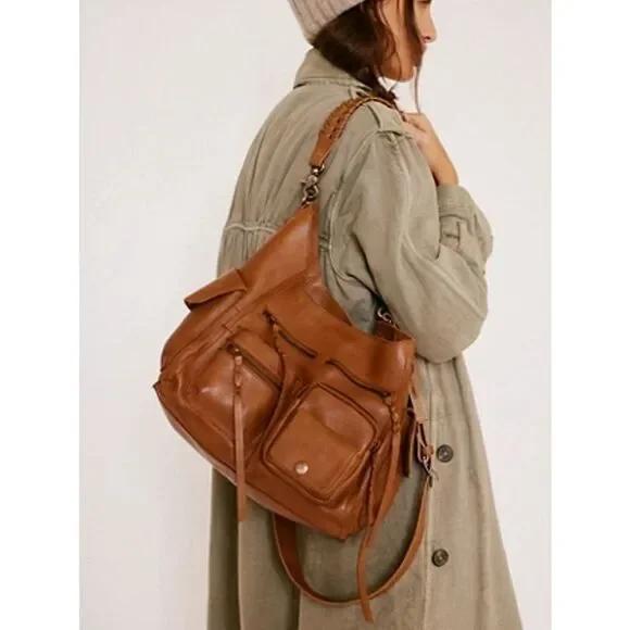 New Free People We The Free Ledger Leather Bag One Size