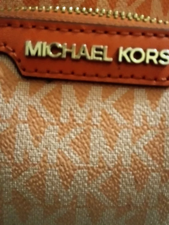 Michael Kors Orange Monogram Shoulder Bag