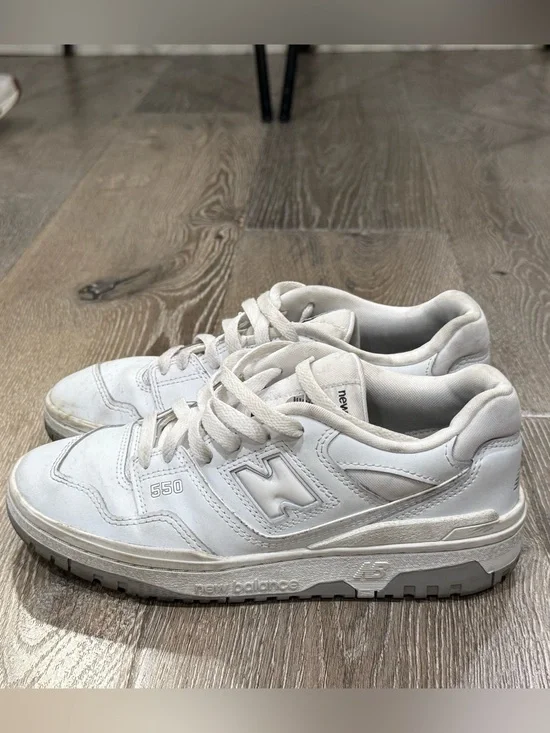 New Balance 550 All-White Leather Trainers