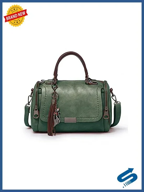 Waterproof PU Leather Shoulder Bag Messenger Satchel with Cat Ornament