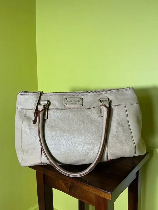 kate spade Cream Leather Shoulder Bag