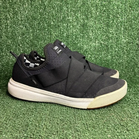 Vans UltraRange Gore Elastic Strap Checkerboard Slip On Sneaker Black Mens Sz 11
