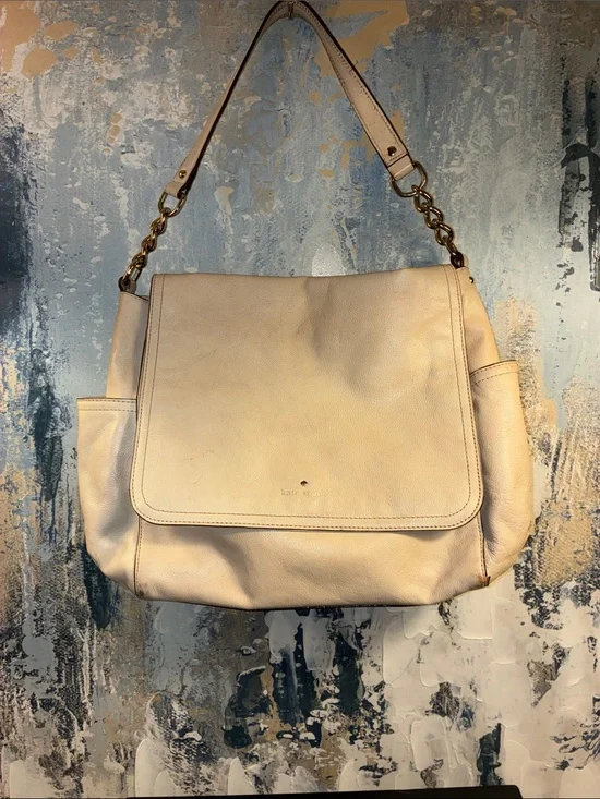 Genuine Kate Spade Chester Street Miri Leather Shoulder Bag with Chain-Detail