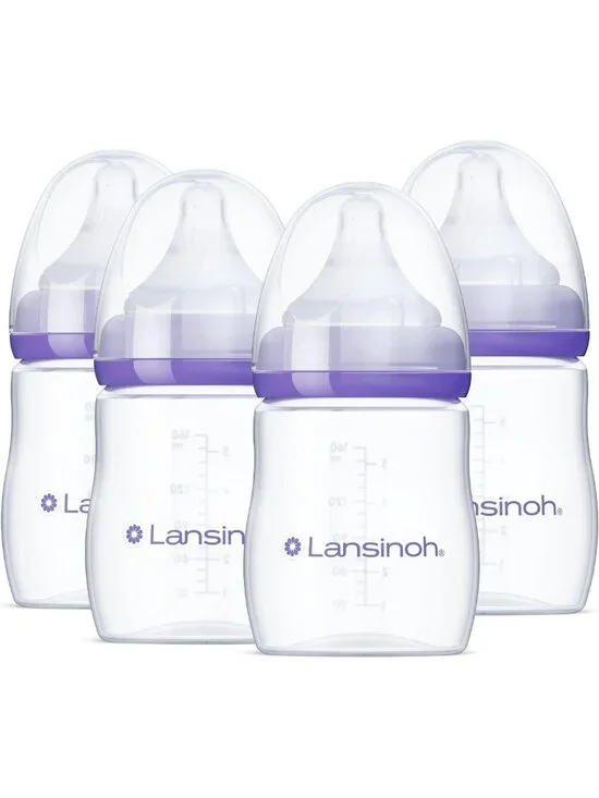 Anti-Colic Baby Bottles, BPA-Free, 5oz, 4-Pack, Extra Slow Flow Nipples