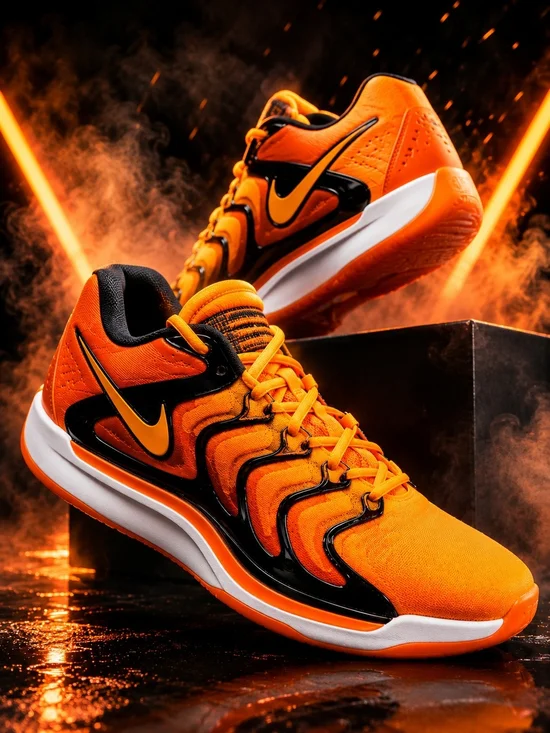 Nike KD17 Orange Black Basketball Shoes Men's Size 10.5 FJ9487-80