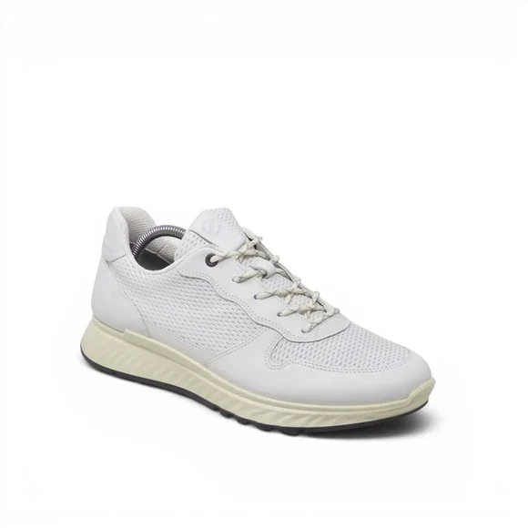 Ecco Mens ST.1 Trend Sneakers White Leather Perforated 9