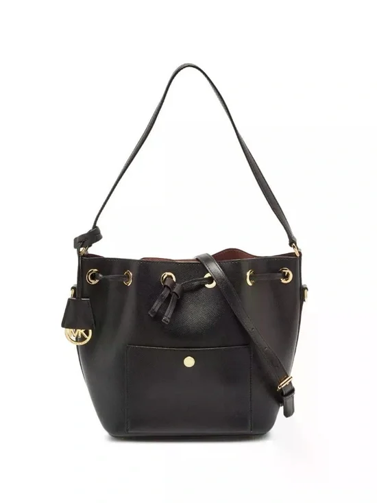 Michael Kors Greenwich medium bucket bag black Saffiano leather