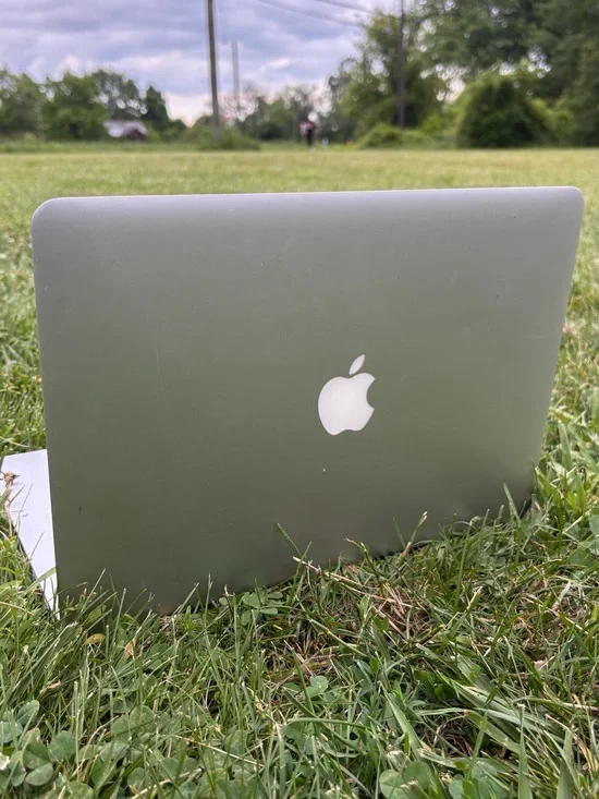 Apple Space Gray MacBook with Apple Logo
