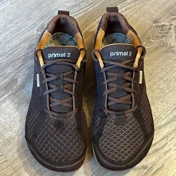 Lems Primal 2 Mens Minimalist Barefoot Shoes Brown EU 44 Wide Toe Box Zero Drop