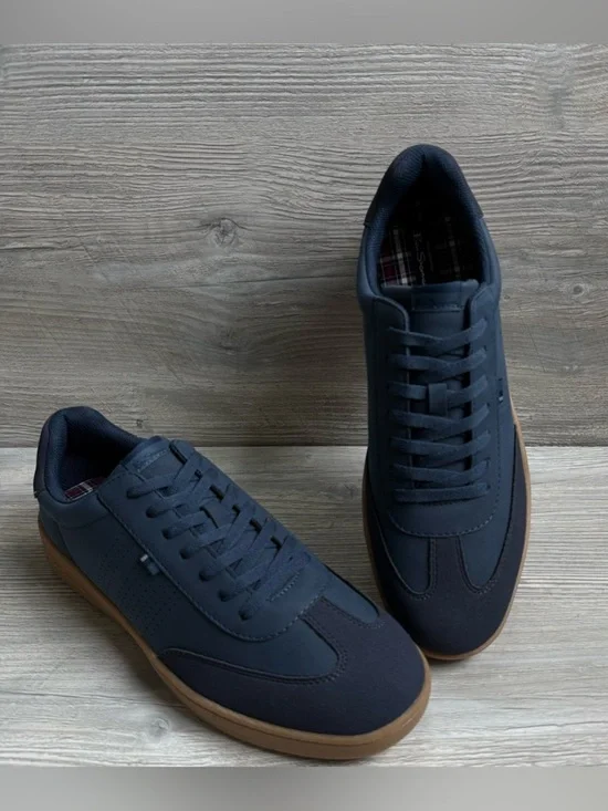 Ben Sherman Glasgow Men's Navy Blue Casual Sneakers with Gum Sole size 13