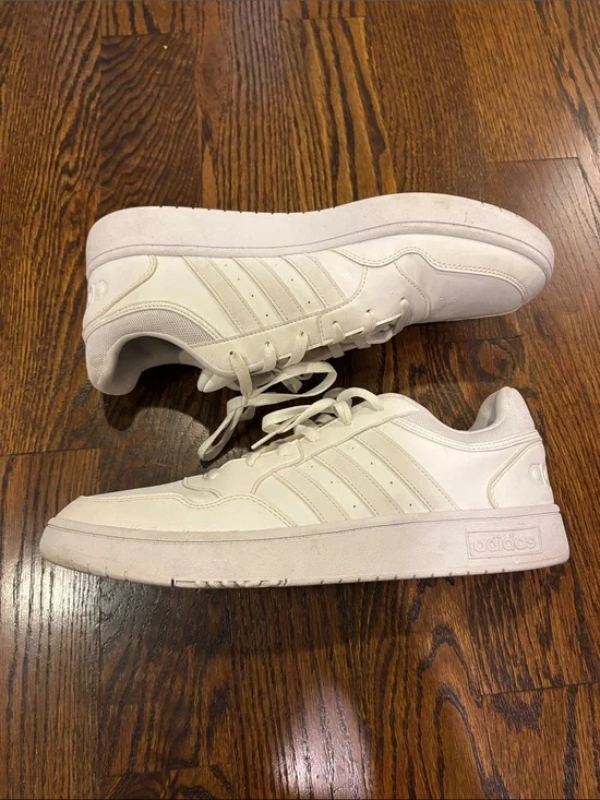 adidas Men’s All-White Low-Top Sneakers