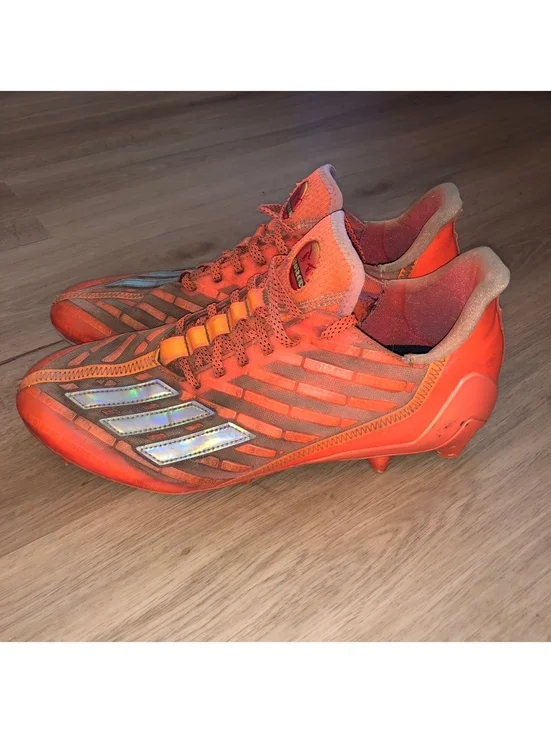 ADIDAS ADIZERO TEAM SOLAR ORANGE RED BIG MOOD EMOJI FOOTBALL CLEATS MENS SIZE 12