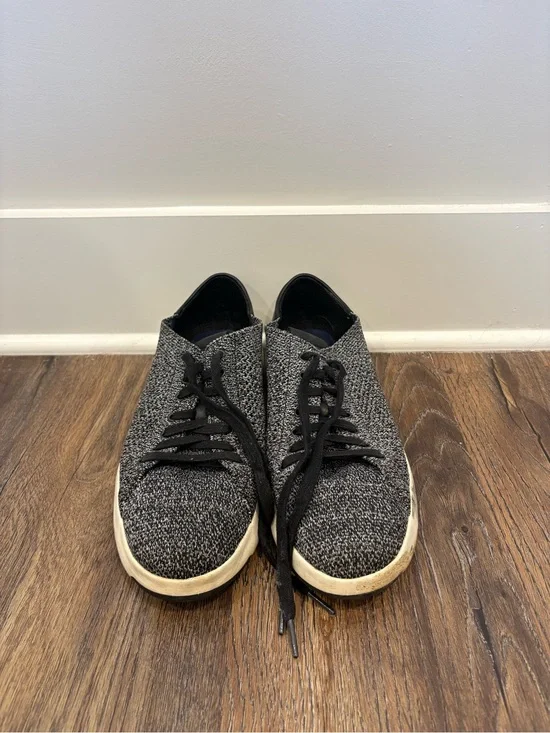 Cole Haan Men's Gray Knit Lace-Up Sneakers with Black Accents