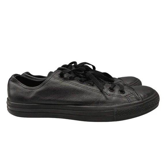 Converse Chuck Taylor All Star Low Top Shoes Mens 11 Black Leather Sneakers