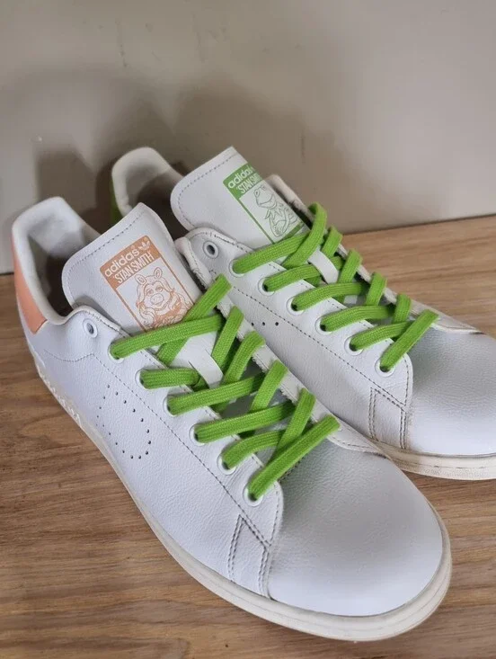 adidas mens size 11.5 Stan Smith Disney Kermit & Miss Piggy sneakers white casua