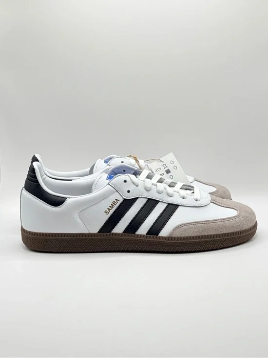 adidas Samba White Black with Gum Brown Sole