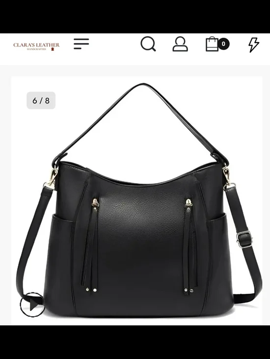 Black Shoulder Hobo Bag with Tassel Accents