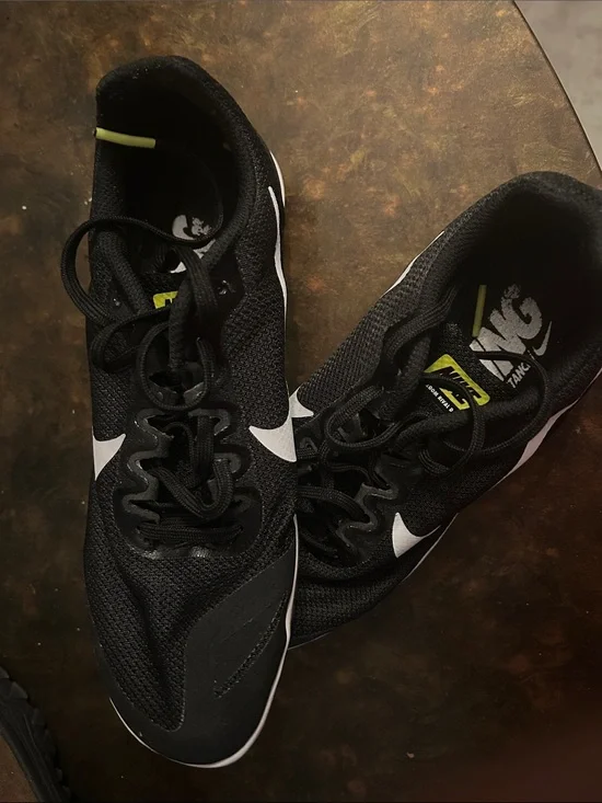 Nike Black and White Men's Training Sneakers with Lime Accents