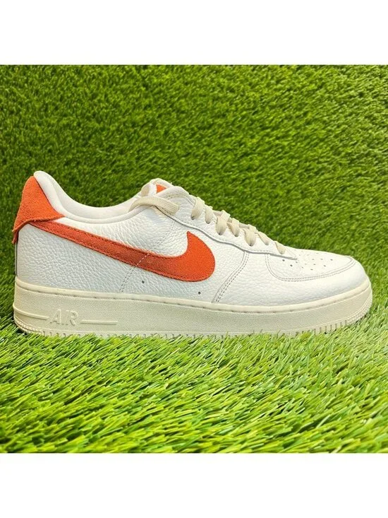 Nike Air Force 1 Low White with Orange Swoosh - Men's Shoe