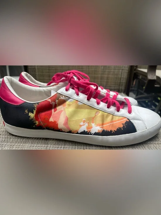 VINTAGE ADIDAS ROD LAVER MENS SIZE 13.5 TENNIS GRAPICS PRINT SHOES