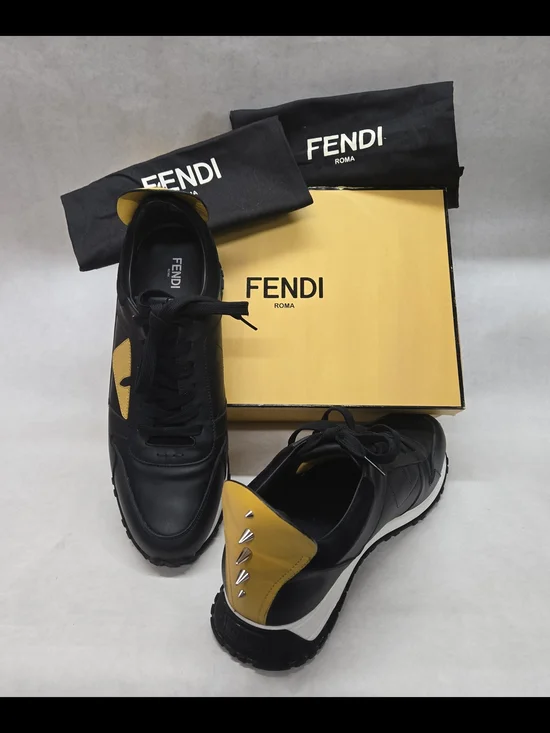FENDI Bugs Monster Eyes Spime Shoes Sneakers FF SIZE 10 Fits US 10.5
