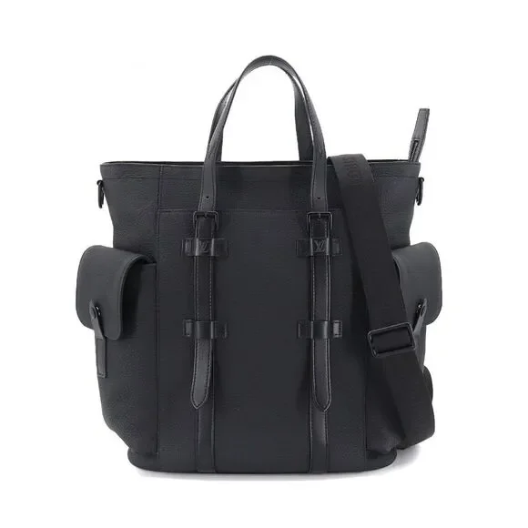 Louis Vuitton Christopher Backpack Taurillon Leather Black