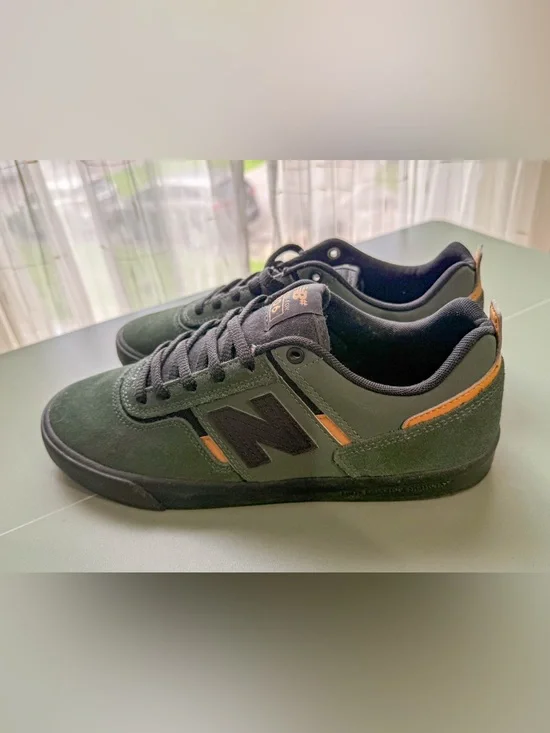 New Balance Men's Black & Olive Skate Sneakers with Tan Accents