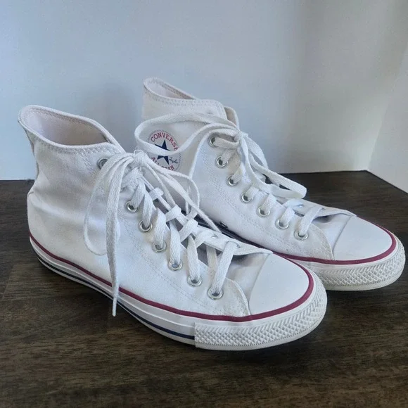 Converse Chuck Taylor All Star High Top White Canvas Sneakers Mens 7 Women‎ 9