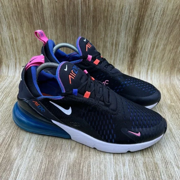 Nike Air Max 270 Men's Size 9.5 Black Astronomy Blue Shoes Sneakers DC1858-001