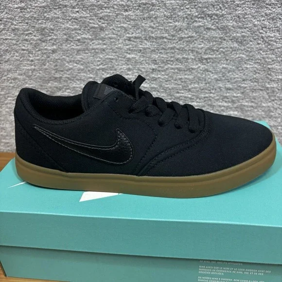 Nike SB Check Canvas GS Black Gum Bottom Size 6Y  Sneakers Skate Shoes