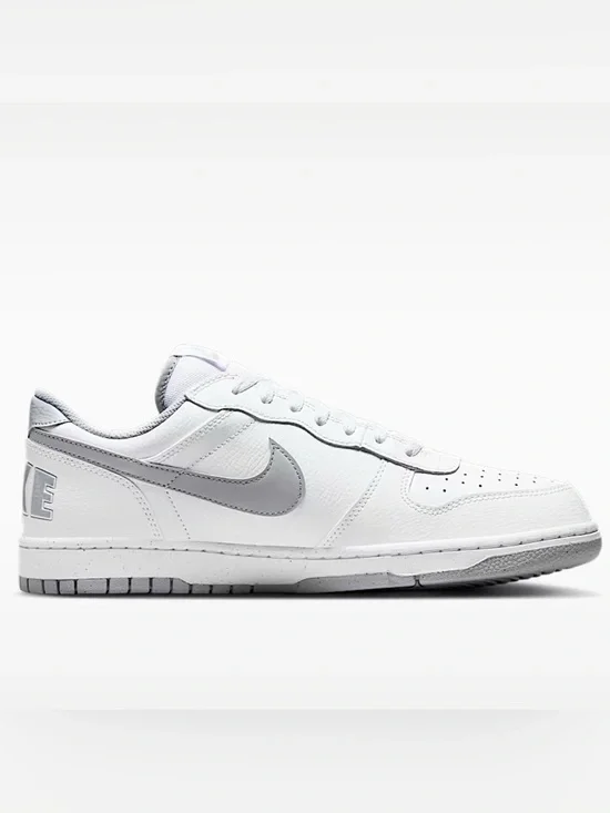 Nike Men’s White Sneakers with Gray Swoosh